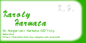 karoly harmata business card